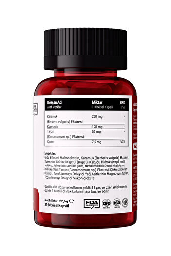 anocin Berberin Complex ( Quercetin+Zinc ) Karamuk Berberis Vulgaris
