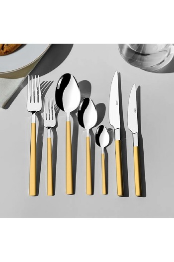 Nehir Dalyan Gold 84 Piece Cutlery Set