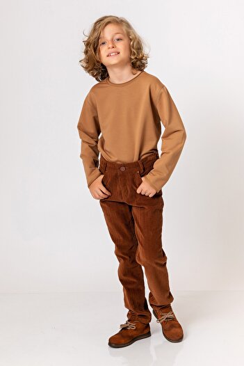 incity Boy's Hazelnut Velvet Trousers