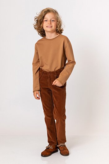 incity Boy's Hazelnut Velvet Trousers