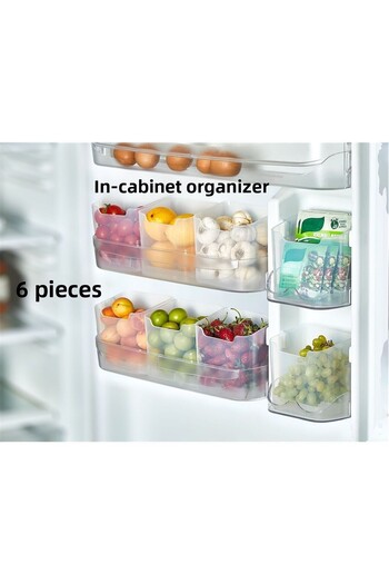 Bayev 6 Pieces Refrigerator - Bathroom and Cosmetic Organizer Box Set with Door Shelf