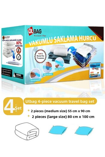 ÜLBAG Summer Set of 4 75 Micron Extra Thick Vacuum Bags (2Ad=80X100 2Ad=55X90)