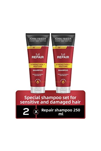 John Frieda 250 ml 2 Pack Repair Shampoo - For Sensitive and Damaged Hair