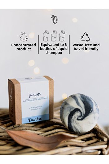 Olea Vera Juniper 90gr Sulfate-Free Hair Scalp Solid Shampoo - Problem