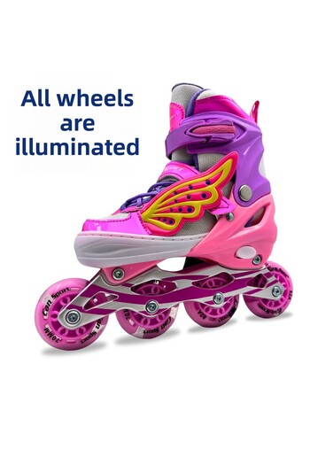 İMVULA Professional Angel Wing Lighted Silicone Wheels Adjustable Child-Adult Roller Skates