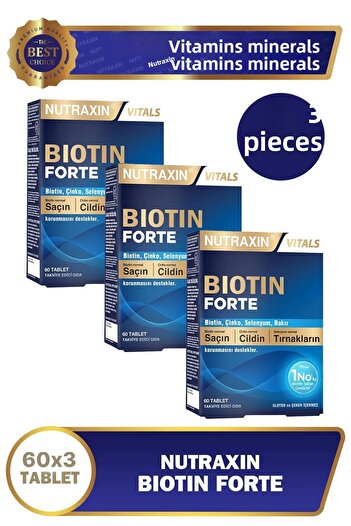Nutraxin Biotin Forte Tablets 3 Pieces of 60