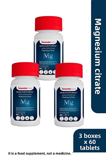 Imuneks Farma Magneporal Magnesium 200 Mg 60 Tablets X 3 Pieces