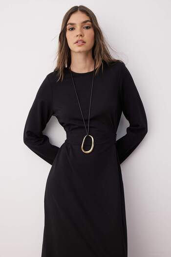 Trendyol Modest Πλεκτό φόρεμα με μαλακά πλήκτρα χωρίς επένδυση TCTAW26EB00025