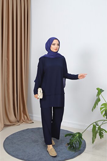 NİSUM MODA Tunic Pleated Trousers Suit