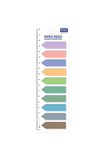 KRAF 51245 Index Film (Pp) 12X44Mm.10 Colorsx20Yp. Ok-Shaped Adhesive Bookmark 1 Yp.