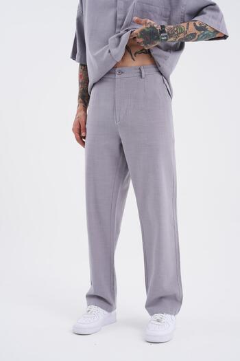 Machinist Men's Linen Baggy Gray Trousers