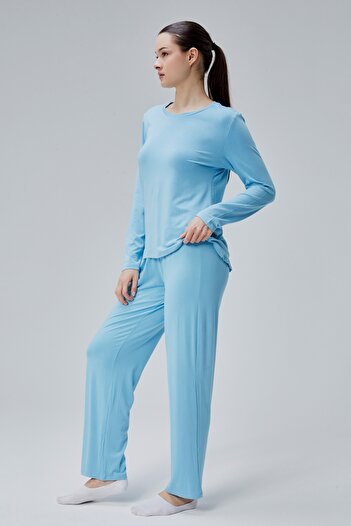 DOSXX Lily 1.Kalite Bambu Likra Kadın Uzun Kol Pijama Takım