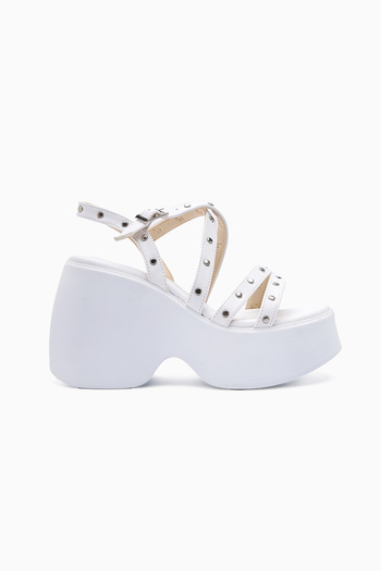 Limoya Ying White Troc Wedge Heeled Women's Sandals