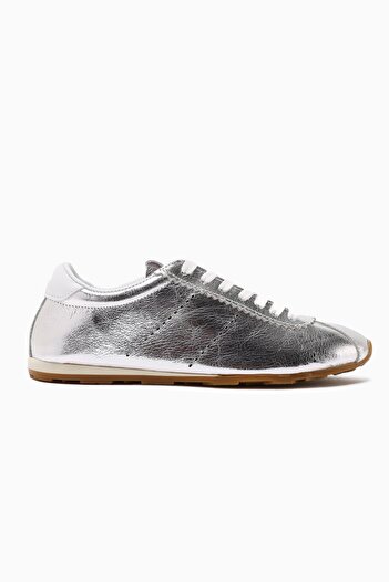 Limoya Genuine Leather Alisa Gold Lace-Up Casual Women's Shoes