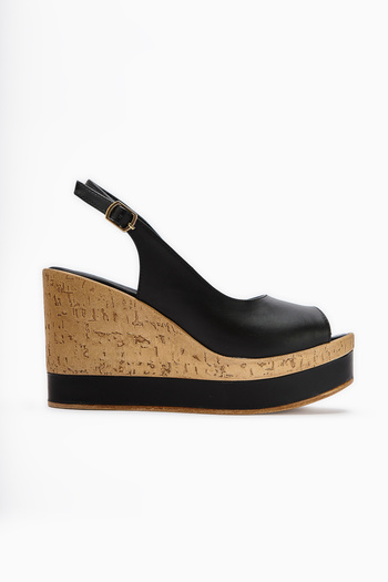 Limoya Jenny Black Wedge Heeled Women's Shoes