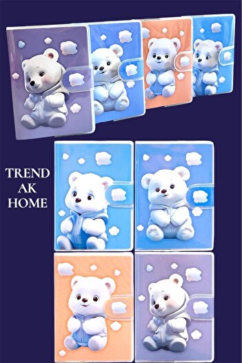 OSKAR FIRÇA Mini Notebook Teddy Bear Patterned Self Transparent Cased Pocket Notebook Gift Notebook School Notebook
