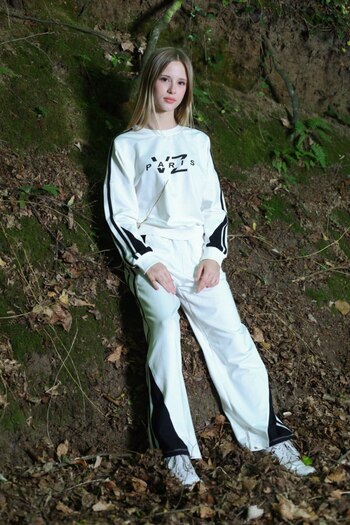 Joui Co Children's Striped 100% Cotton Garnished Oversize Bottom & Top Tracksuit Set-297