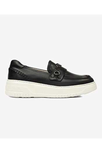 Greyder Women's Black Genuine Leather Loafer Shoes 4Y2Ca33731