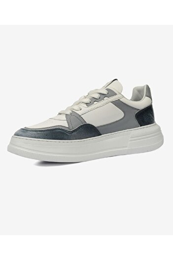 Greyder Kadın Mavi Beyaz Hakiki Deri Sneaker Ayakkabı 4Y2SA33220