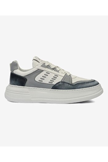 Greyder Kadın Mavi Beyaz Hakiki Deri Sneaker Ayakkabı 4Y2SA33220