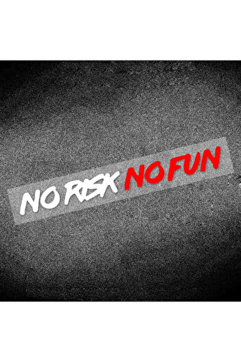 Choice 22x2.4CM NRNF-White Red 1PC NO RISK NO FUN Motorcycle Stickers Waterproof for Motorbike Side Panel F