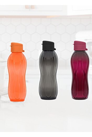 Jet's Home Water Bottle School Water Bottle Flask with Lid 750 Ml*3 Black Purple Orange