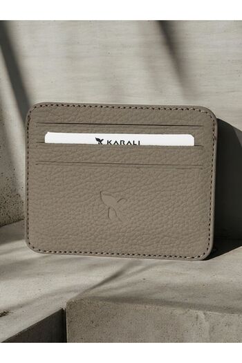 Gesa 100% Genuine Leather Thin Mink Card Holder