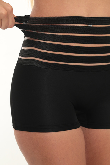 SAUNA SUIT Women's High Waist Abdominal and Belly Tightening Black & Skin Color Tightening 2-Piece Boxer Corset Set
