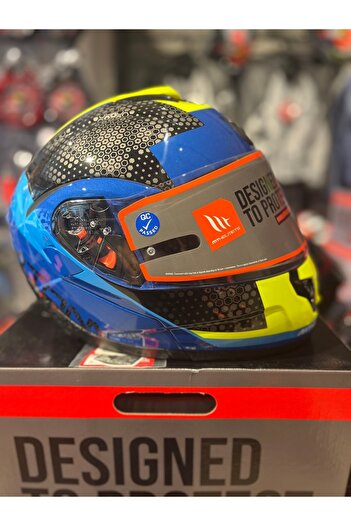 MT Kask Atom Sv Adventure A7 Mavi Çene Açılır Kask Güneş Vizörlü