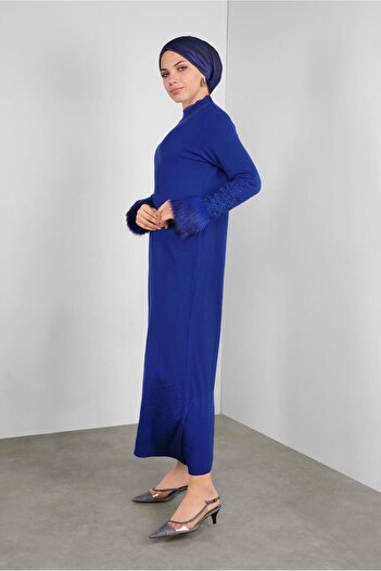 Alvina Fur Embroidered Knitting Dress 41034
