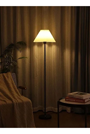 Generic DIDA Retro Pleated Floor Lamp Nordic Standing Lamp for Living Room Bedroom with Metal Base, 3500K-60
