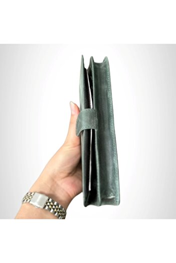 SANATE COLLECTION Hakiki Deri Unisex Cüzdan – Telefon Bölmeli, Kartlıklı Kişiye Özel İsim Yazılır