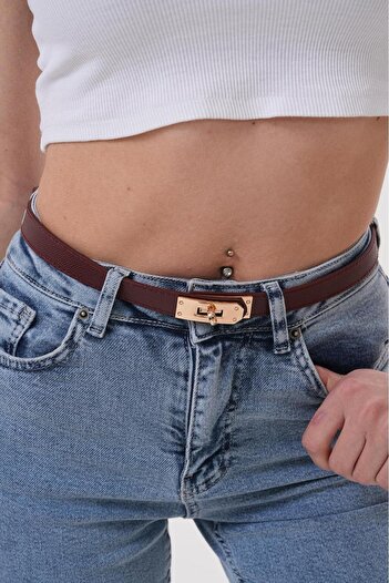 MODAM HİFA Burgundy Adjustable Size Women's Belt Trouser Belt Dress Belt Shirt Belt Coat Belt