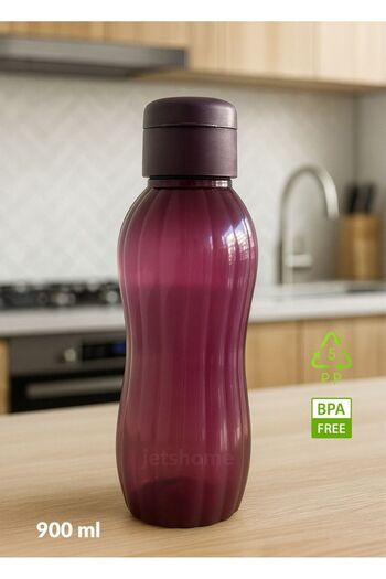 Jet's Home 900 ml Medium Size Water Bottle - Leak Proof Lid, Bpa Free, Odorless Flask Plum