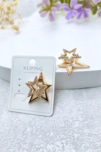 XUPİNGS JEWELRY Xuping Star Earrings - Stainless Steel
