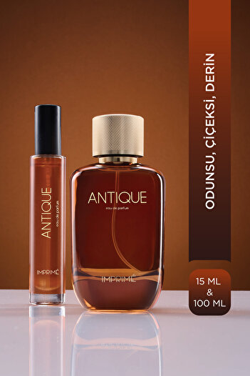 Imprime Antique Edp 100 ml & Travel Size 15 ml Men's Perfume Set I Woody and Floral I Vetiver, Vanilla