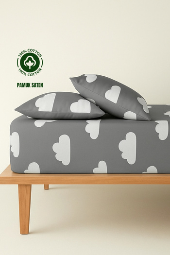sutra 100% Cotton Satin Solid Color Double Fitted Sheet Set