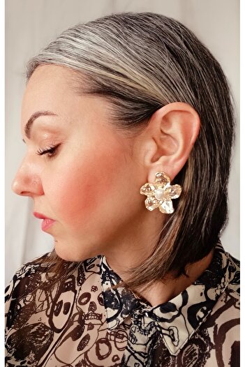 POKAK 316L Stainless Steel Pearl Flower Daisy Earrings