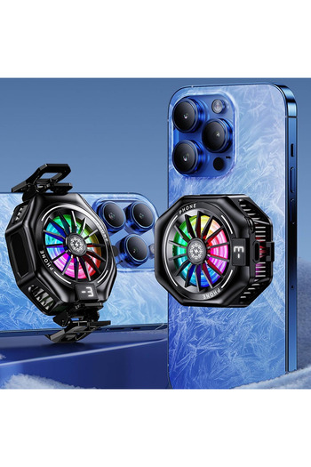 Fibaks Phone Cooler Fan Radiator Magsafe Apparatus 27W Power 3 Different Degree Adjustable Rgb Light Fan