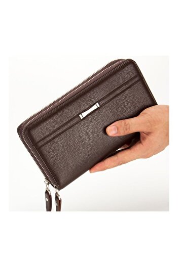 Generic PU Leather Large Wallet Card Holder Brown