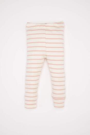 DeFacto Baby Girls Pajamas Set Ribbed Camisole Striped Long Sleeve Top Long Bottom D3629A524Wn