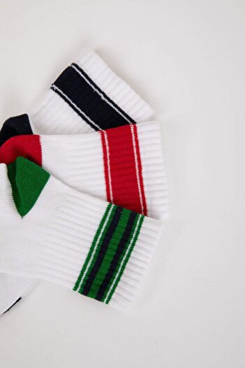 DeFacto Baby Boy Anti-Slip Sole 3-Piece Cotton Long Socks D2469A5Ns