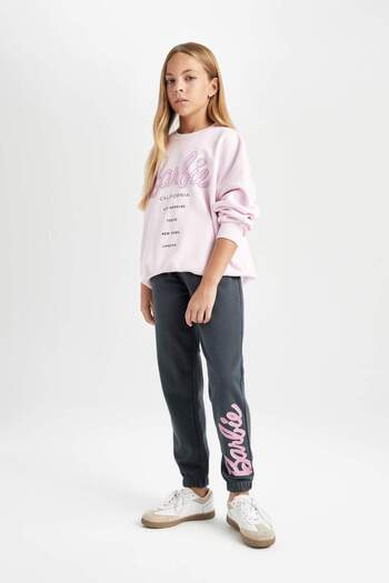 DeFacto Kız Çocuk Barbie Beli Paçası Lastikli Cepli Jogger Eşofman Altı D0742A824AU