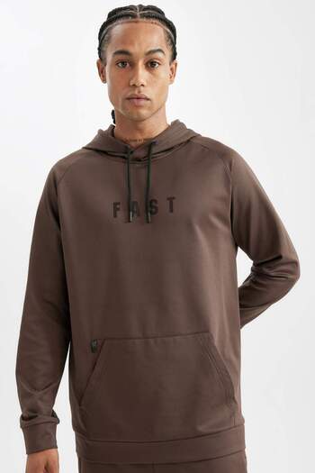 DeFacto DeFactoFit Standard Fit Hoodie με τσέπη Skuba Diver Πανί Αθλητικό Φούτερ D1950AX24AU