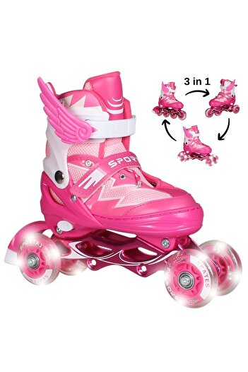 Toyaş 2+2 Illuminated Pink Metal Practice Skate Carry Bag