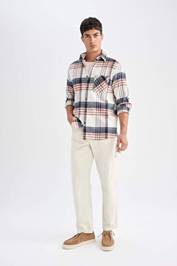DeFacto Regular Fit Checked Lumberjack Flannel Long Sleeve Shirt D4180Ax24Wn