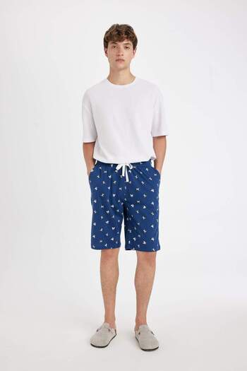 DeFacto Gemusterte Shorts mit normaler Passform und Taschen, Pyjamahose D5143AX24HS