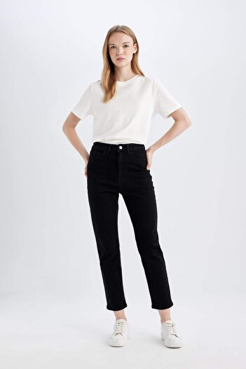 DeFacto Mary Vintage Straight Fit High Waist Cut Off Ankle Length Jean Pants C7368Ax24Wn