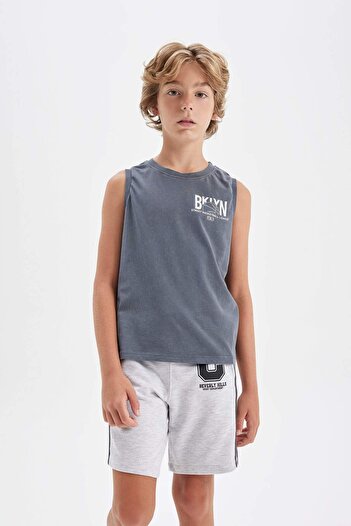 DeFacto Boy's Printed Crew Neck Tank Top - C5105A824HS