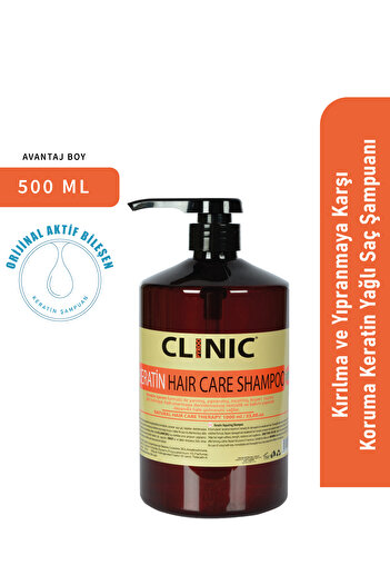 CLINIC PYROO Anti-Breakage and Anti-Wear Keratin Oil Hair Shampoo - 500 ml